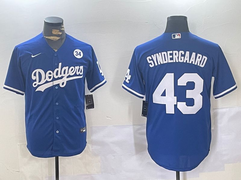 Men Los Angeles Dodgers #43 Syndergaard Blue Game 2024 Nike MLB Jersey style 11201->los angeles dodgers->MLB Jersey